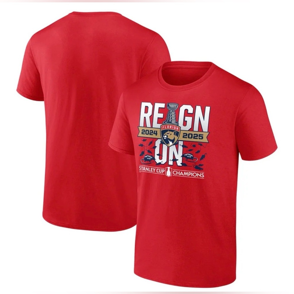 Fanatics Red Florida Panthers Stanley Cup Champions Tee